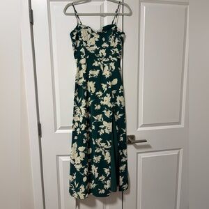 Abercrombie & Fitch Green and Cream Floral Maxi Dress